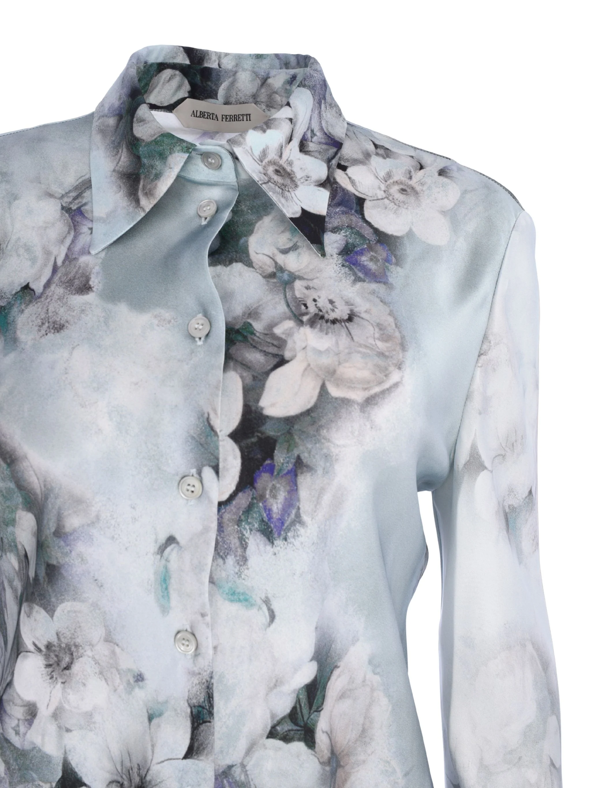 Shirt in washed satin with degrade’ print - Image 3