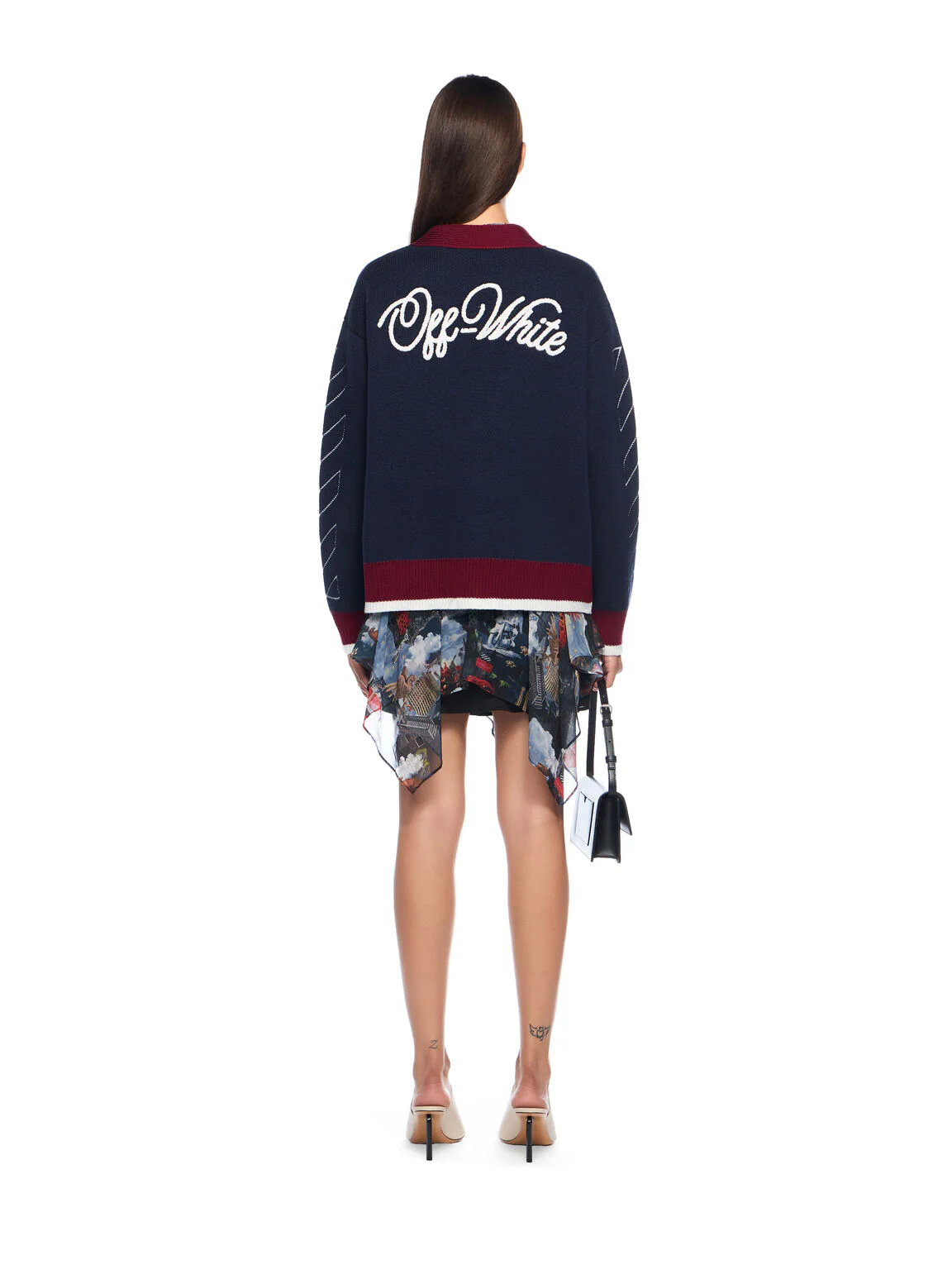 Jacquard knit varsity cardigan - Image 4